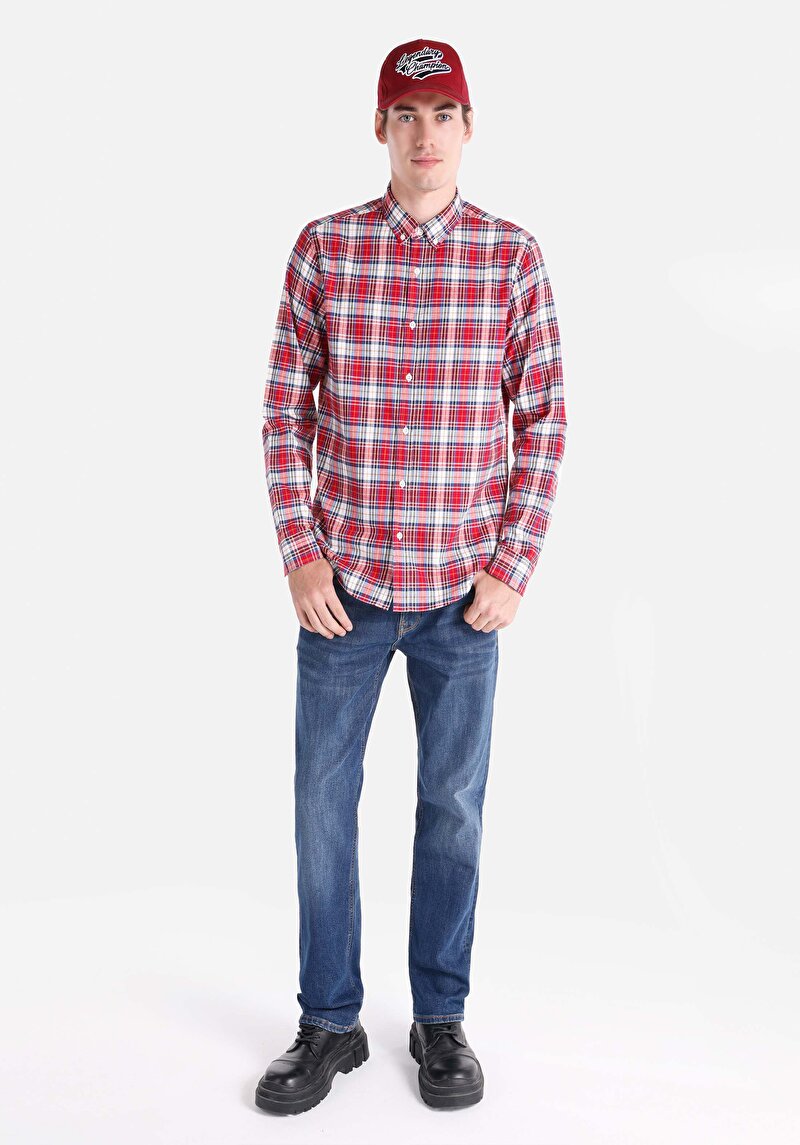 Показати інформацію про Сорочка З Довгим Рукавом Чоловіча Червона  Cl1064995