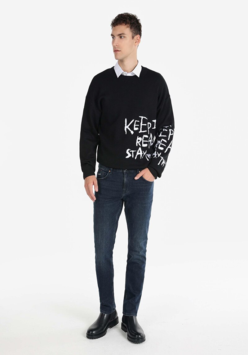 Зображення 044 Karl Джинси Чоловічі Сині Прямого Крою Cl1066456