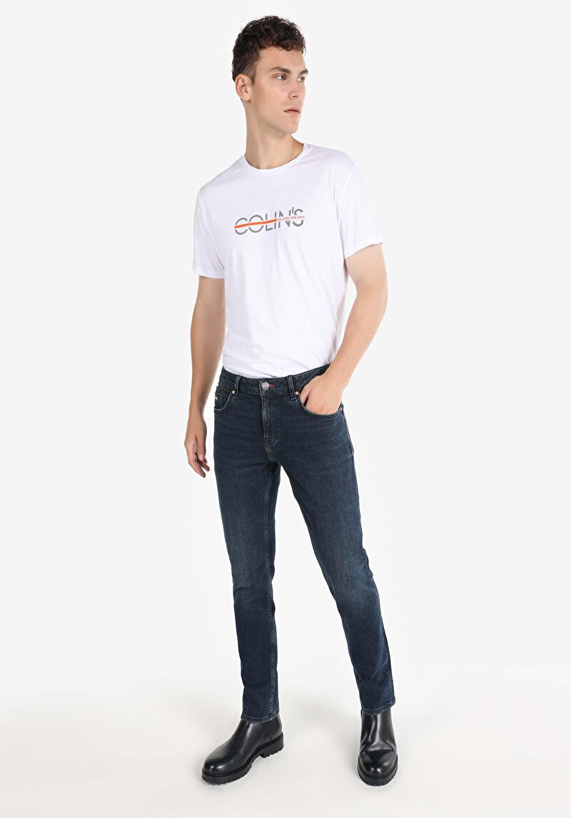 Зображення 044 Karl Джинси Чоловічі Сині Прямого Крою Cl1066456