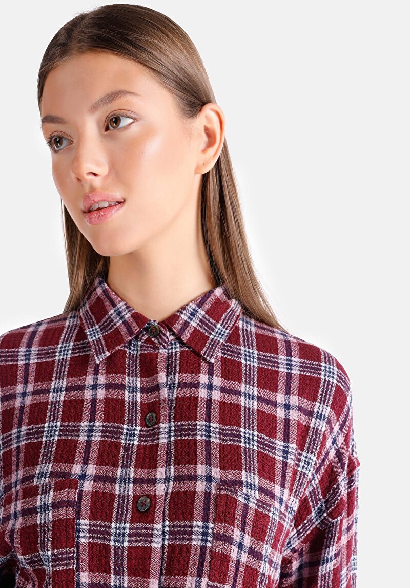 Показати інформацію про Сорочка З Довгим Рукавом Жіноча Бордова  Cl1065062