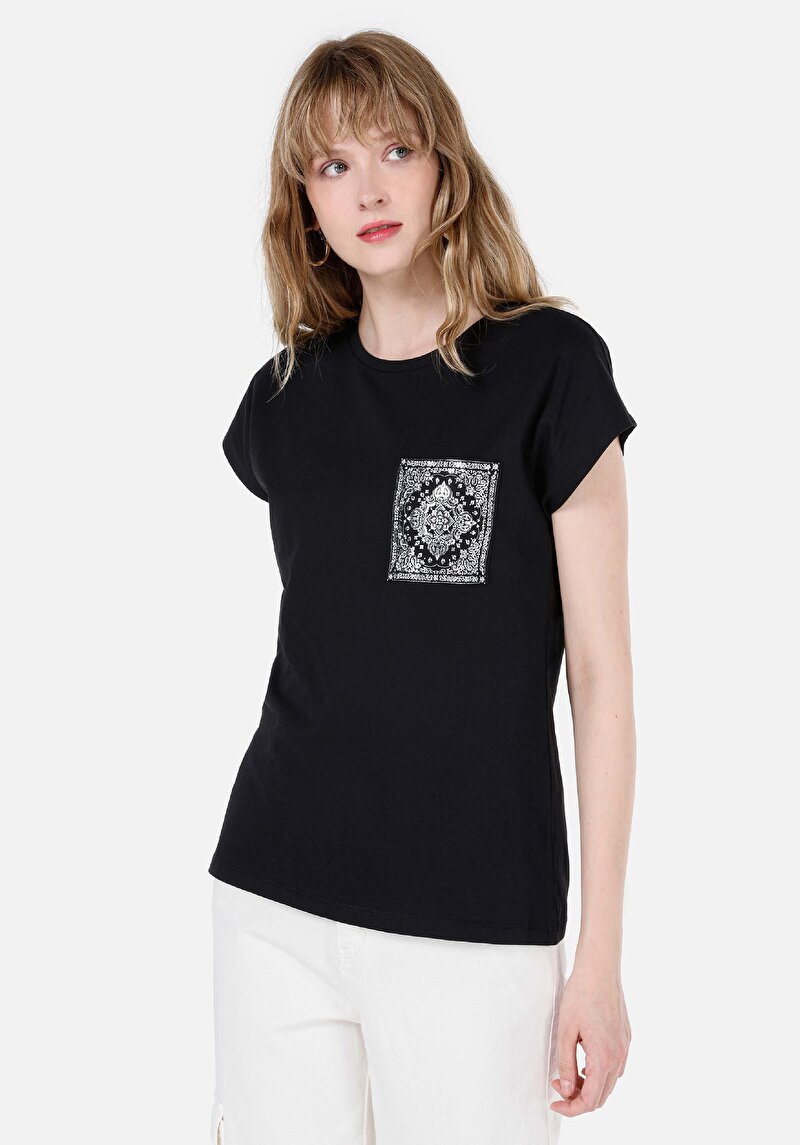 Зображення Футболка З Коротким Рукавом Жіноча Чорна  Cl1068579