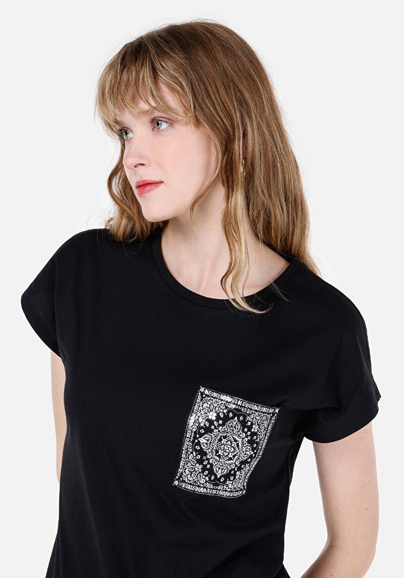 Показати інформацію про Футболка З Коротким Рукавом Жіноча Чорна  Cl1068579