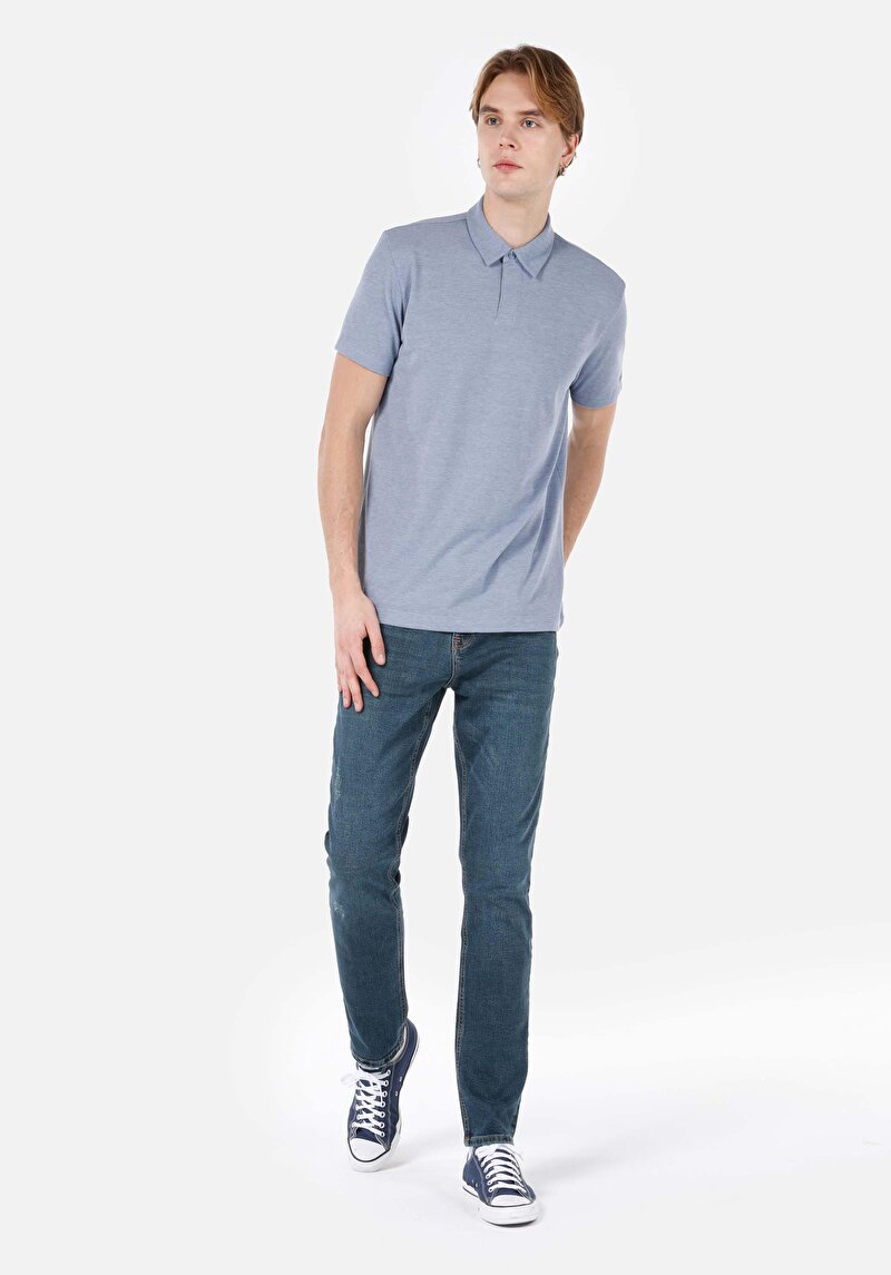 Зображення 044 Karl Джинси Чоловічі Блакитні Прямого Крою Cl1068599