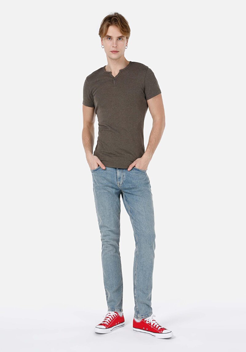 Зображення 044 Karl Джинси Чоловічі Блакитні Прямого Крою Cl1068601