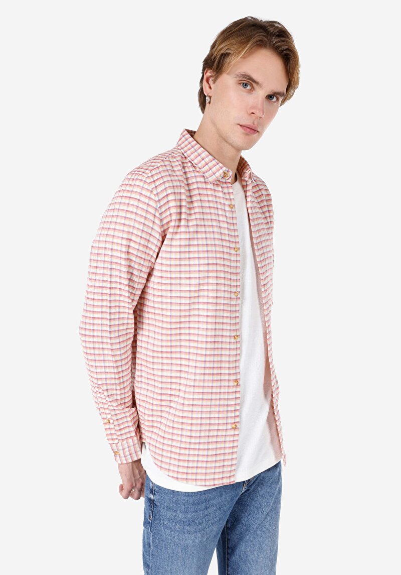 Показати інформацію про Сорочка З Довгим Рукавом Чоловіча Помаранчева  Cl1067571