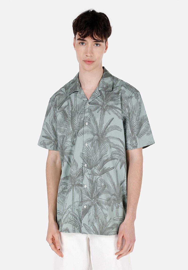 Зображення Сорочка З Коротким Рукавом Чоловіча Зелена  Cl1067586