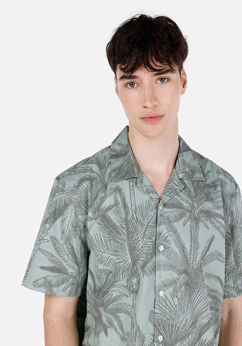 Показати інформацію про Сорочка З Коротким Рукавом Чоловіча Зелена  Cl1067586