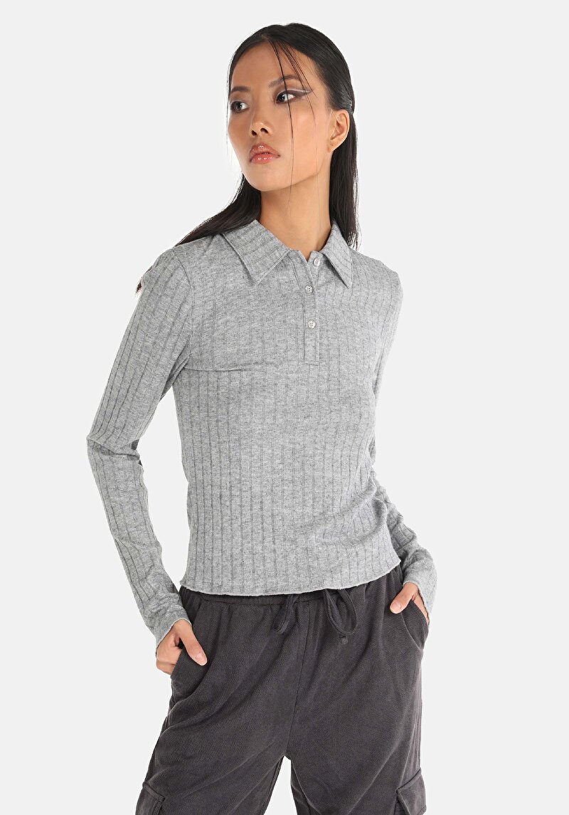 Зображення Футболка З Довгим Рукавом Жіноча Сіра  Cl1065155