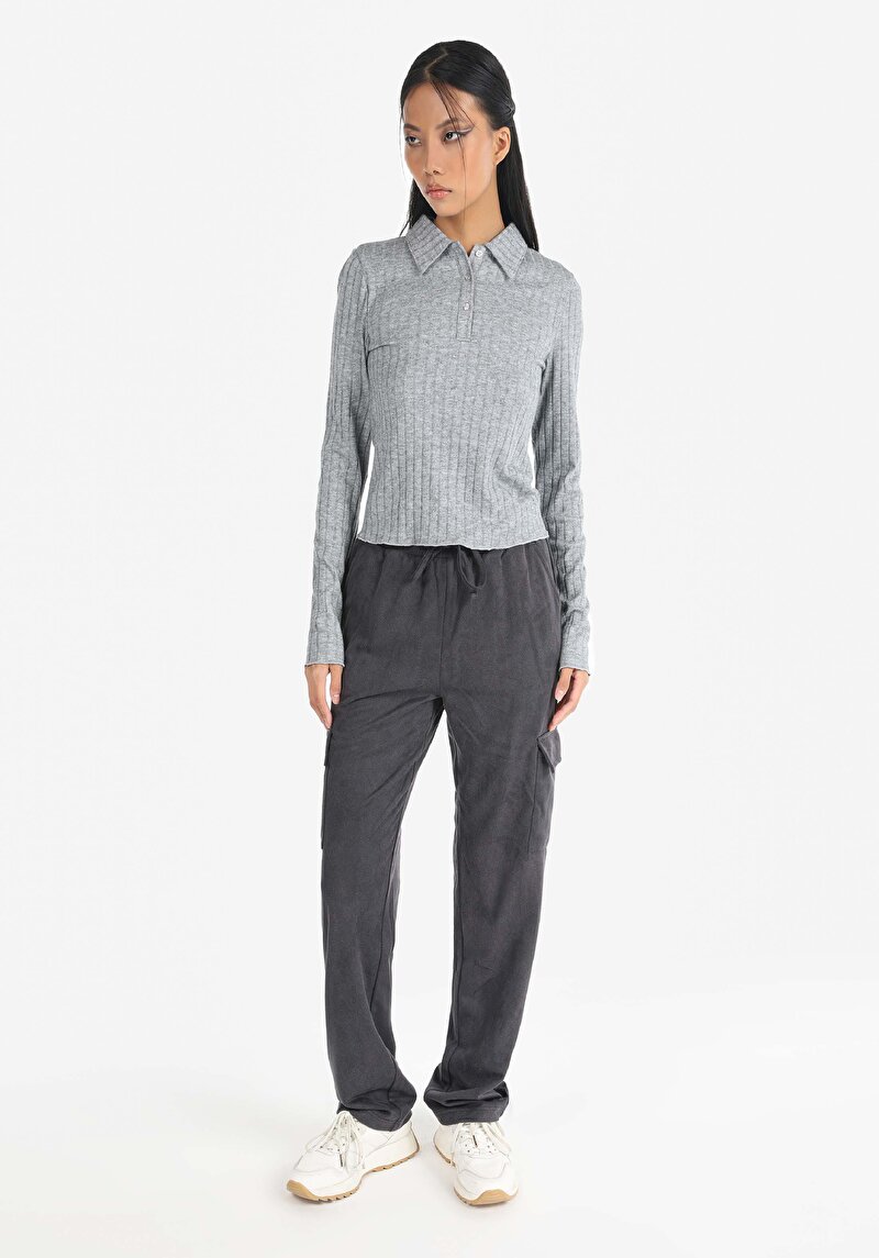 Показати інформацію про Футболка З Довгим Рукавом Жіноча Сіра  Cl1065155