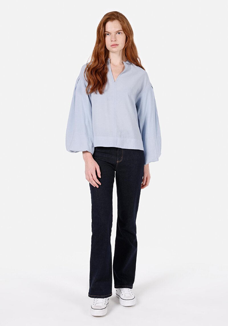 Зображення Сорочка З Довгим Рукавом Жіноча Блакитна Cl1072489