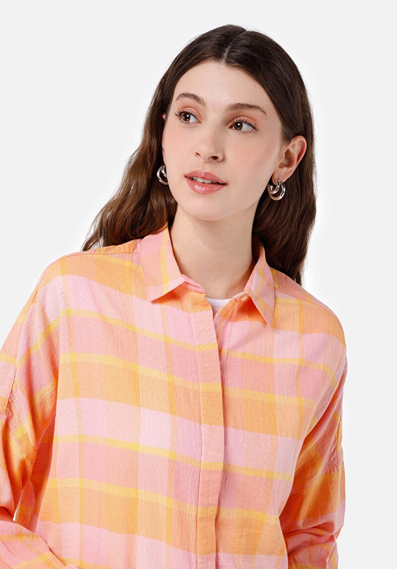 Показати інформацію про Сорочка З Довгим Рукавом Жіноча Помаранчева  Cl1067672