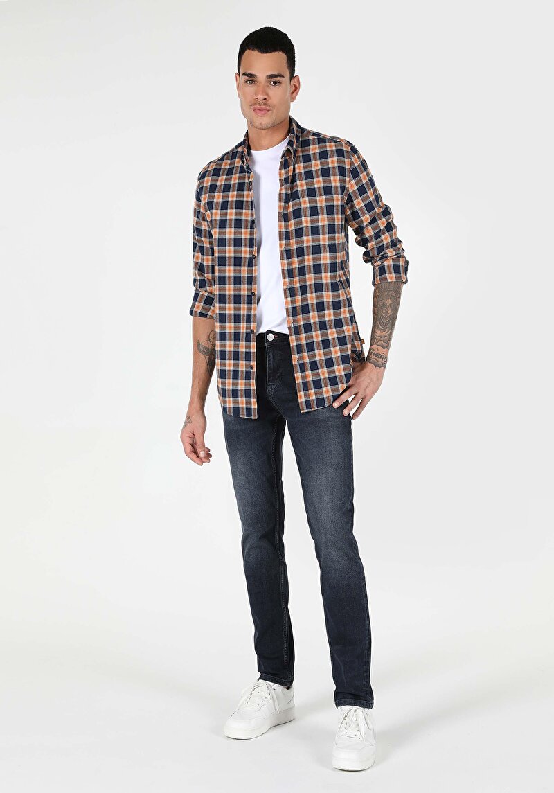 Показати інформацію про Сорочка З Довгим Рукавом Чоловіча Синя  Cl1061636