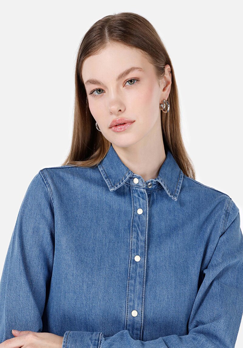 Показати інформацію про 470 Karen Сорочка З Довгим Рукавом Жіноча Блакитна  Cl1068644