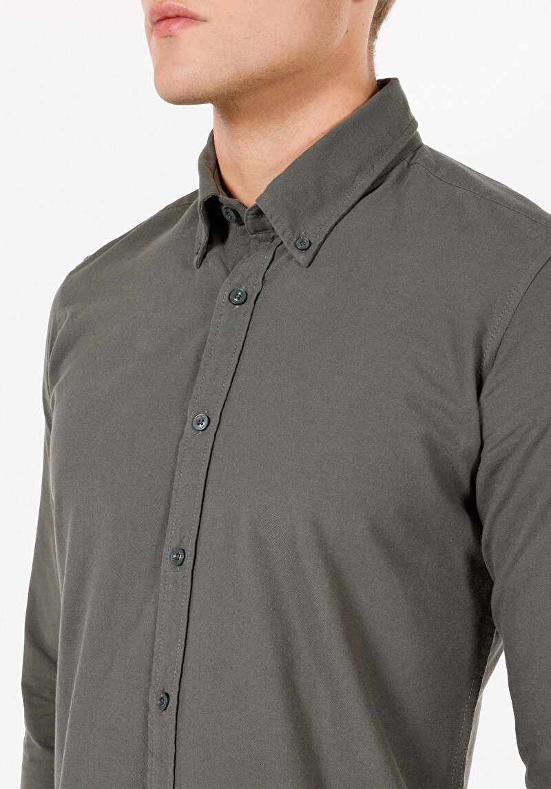 Показати інформацію про Сорочка З Довгим Рукавом Чоловіча Зелена  Cl1071394