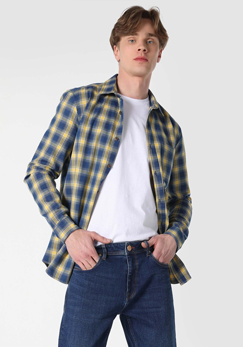 Зображення Сорочка З Довгим Рукавом Чоловіча Блакитна Cl1061650