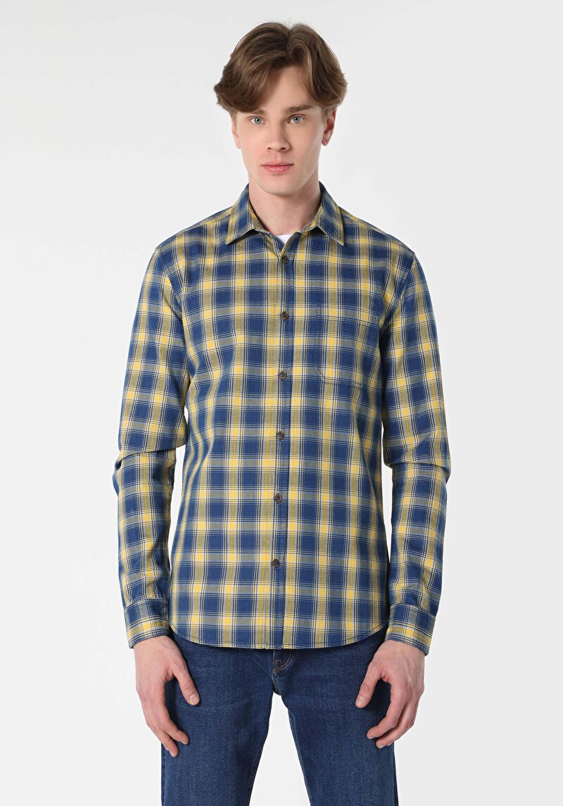 Показати інформацію про Сорочка З Довгим Рукавом Чоловіча Блакитна  Cl1061650