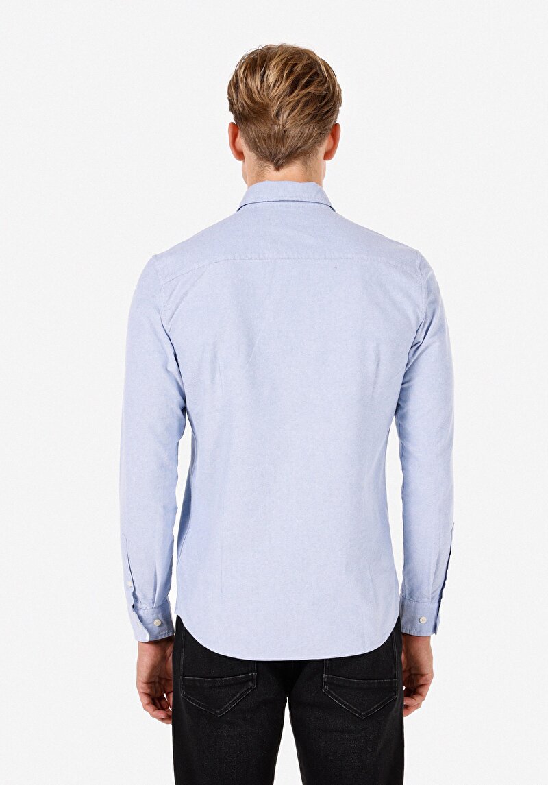 Показати інформацію про Сорочка З Довгим Рукавом Чоловіча Блакитна  Cl1071394