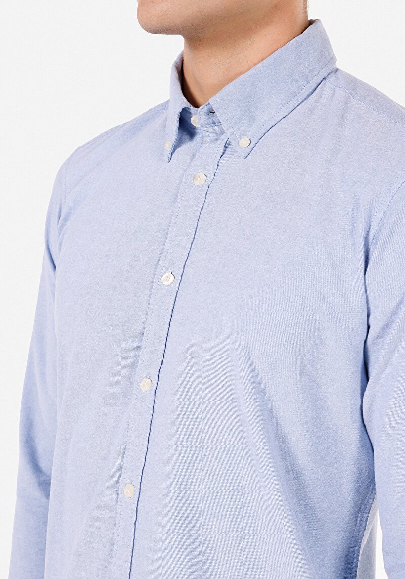 Показати інформацію про Сорочка З Довгим Рукавом Чоловіча Блакитна  Cl1071394