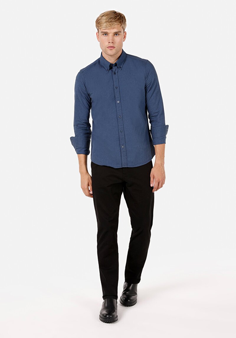 Показати інформацію про Сорочка З Довгим Рукавом Чоловіча Синя  Cl1071394