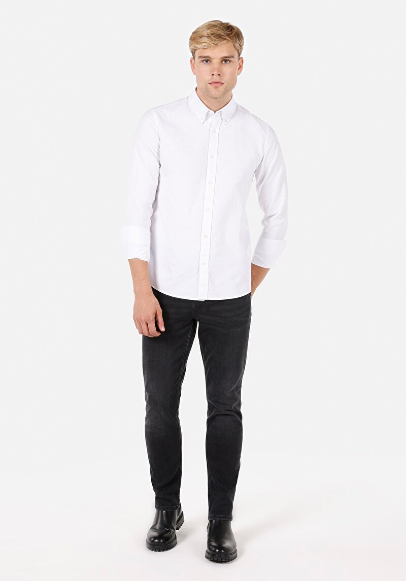 Показати інформацію про Сорочка З Довгим Рукавом Чоловіча Біла  Cl1071394