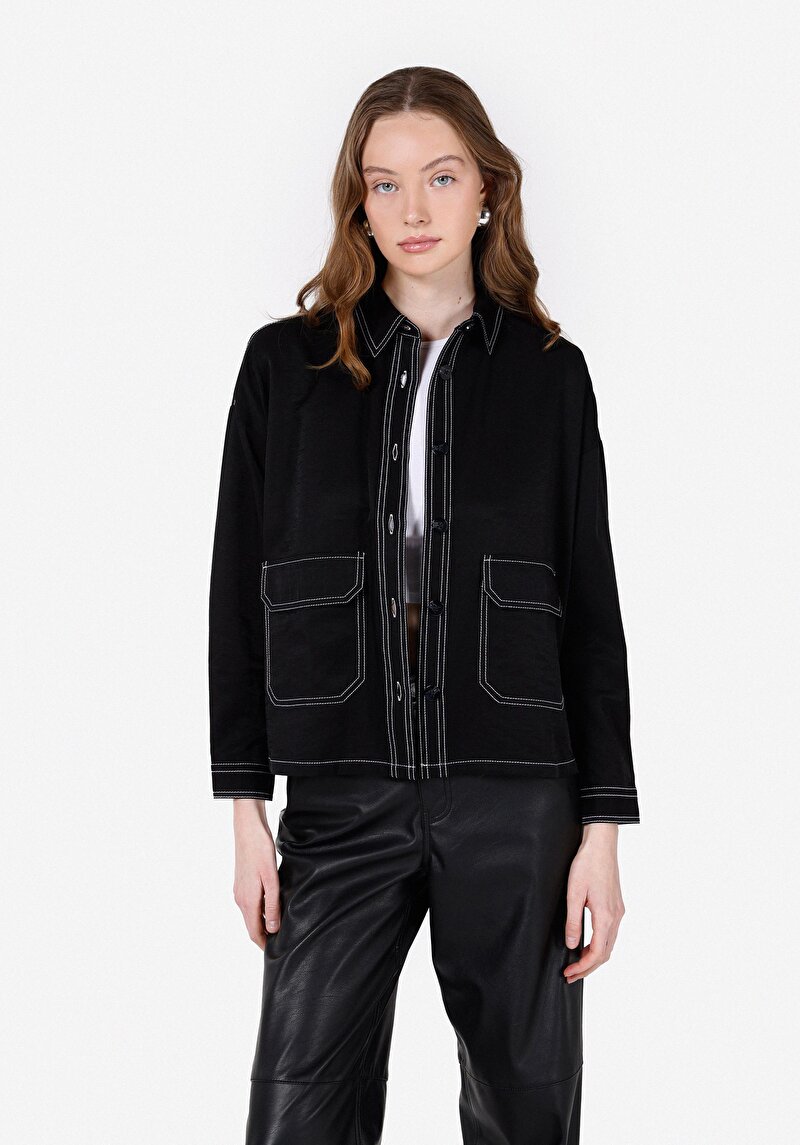 Зображення Сорочка З Довгим Рукавом Жіноча Чорна Cl1072495