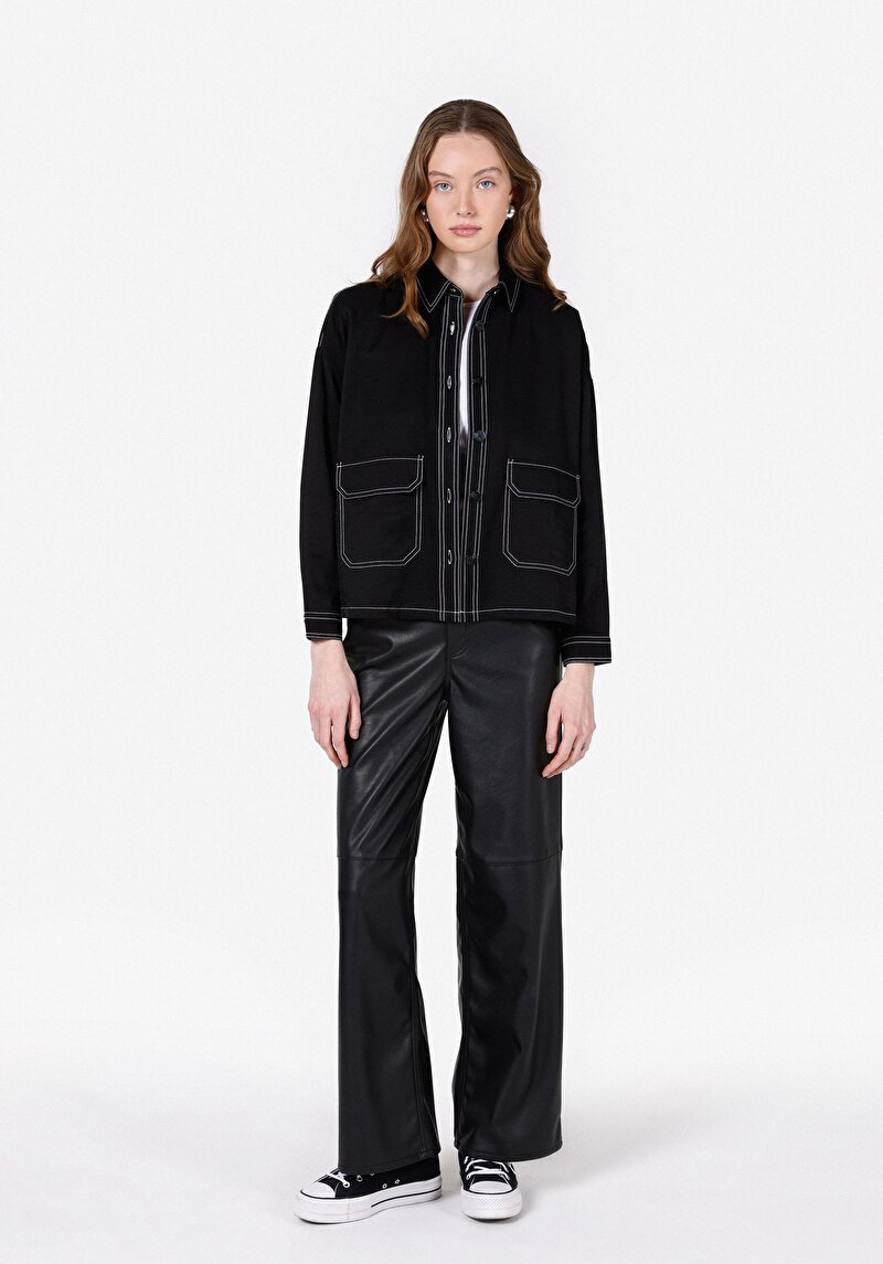 Показати інформацію про Сорочка З Довгим Рукавом Жіноча Чорна  Cl1072495