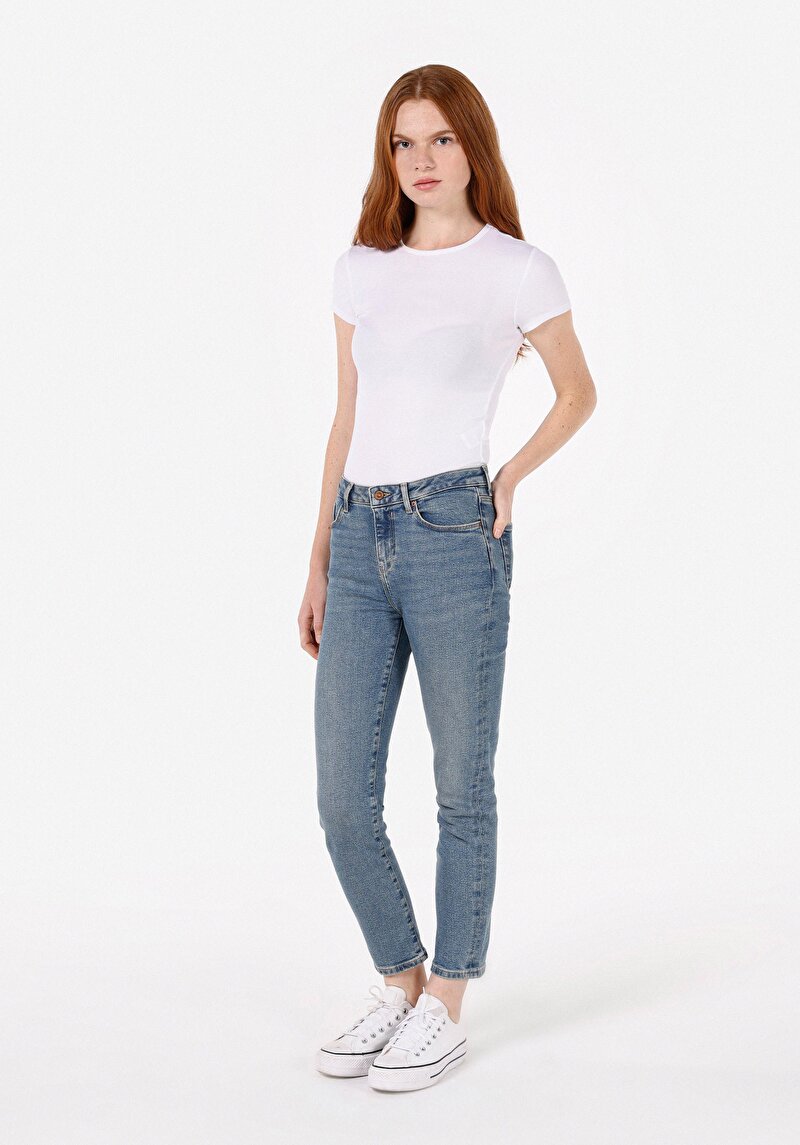 Зображення 703 Carla Джинси Жіночі Блакитні Вузького Крою Cl1071421