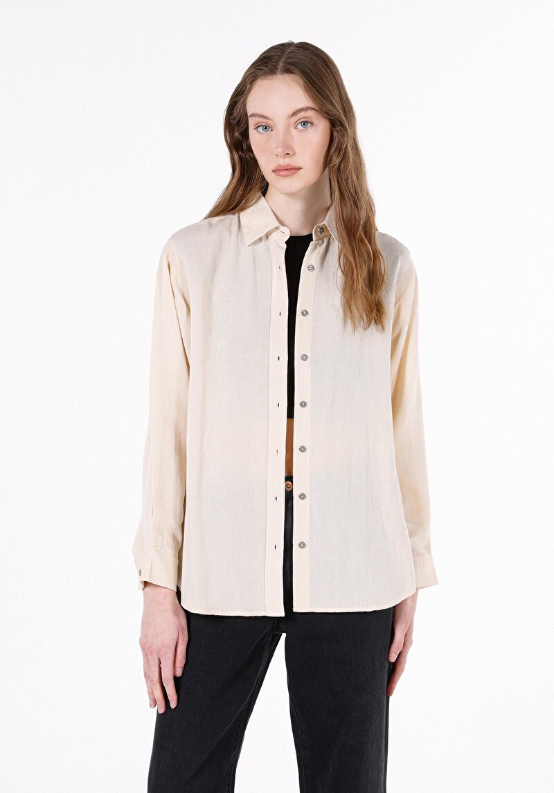 Зображення Сорочка З Довгим Рукавом Жіноча Бежева  Cl1072498