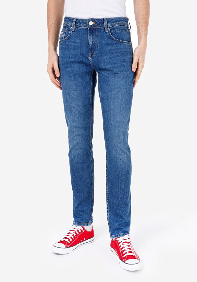 Зображення 044 Karl Джинси Чоловічі Блакитні Прямого Крою Cl1068665