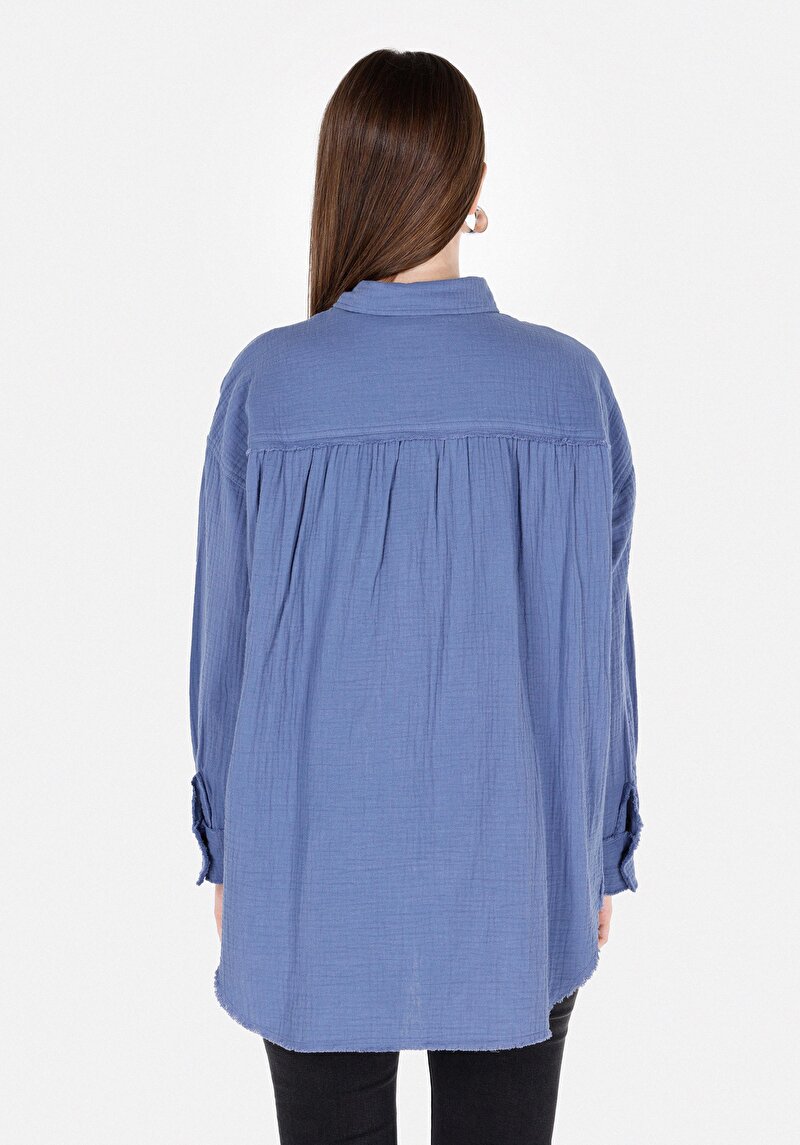Показати інформацію про Сорочка З Довгим Рукавом Жіноча Блакитна  Cl1072500