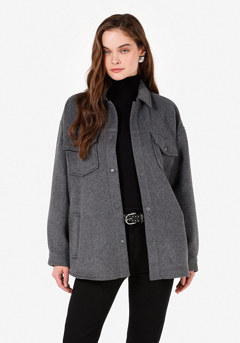 Зображення Сорочка З Довгим Рукавом Жіноча Сіра  Cl1071162