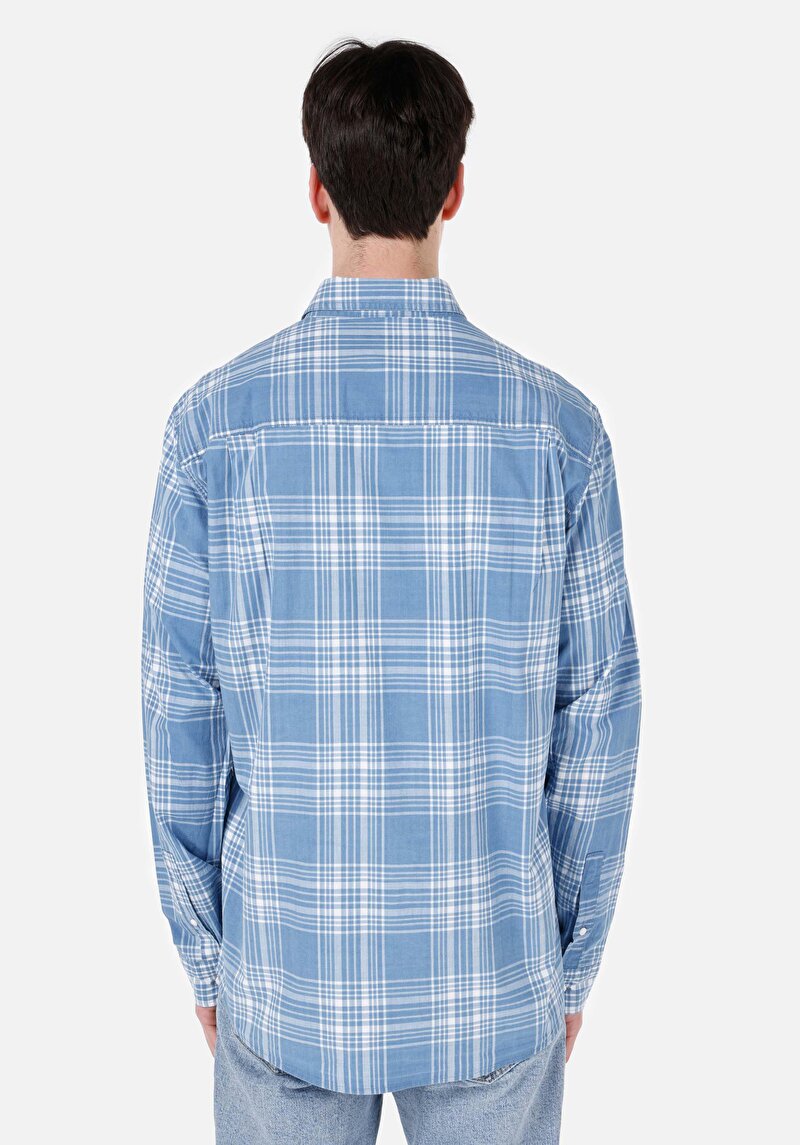 Показати інформацію про Сорочка З Довгим Рукавом Чоловіча Блакитна  Cl1061787