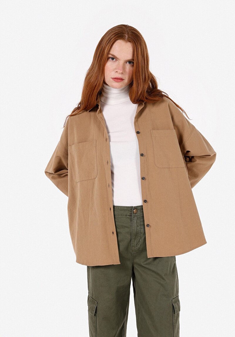 Зображення Сорочка З Довгим Рукавом Жіноча Коричнева  Cl1071164