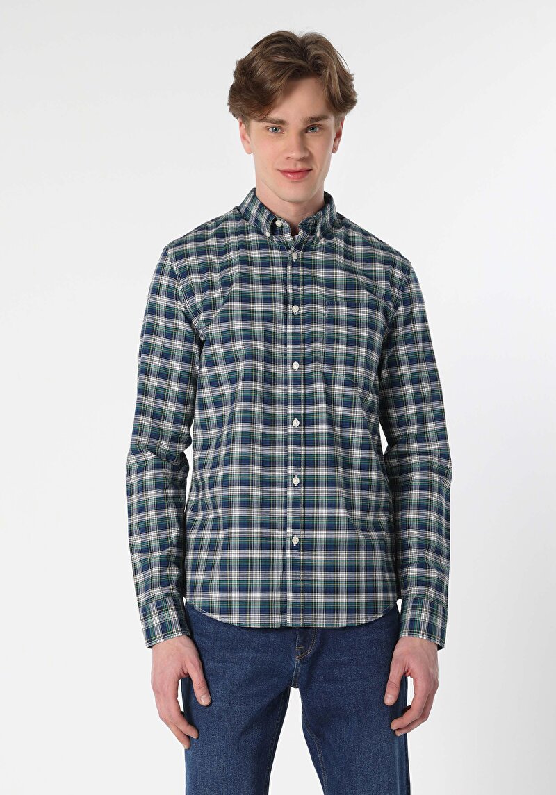 Показати інформацію про Сорочка З Довгим Рукавом Чоловіча Синя  Cl1061792