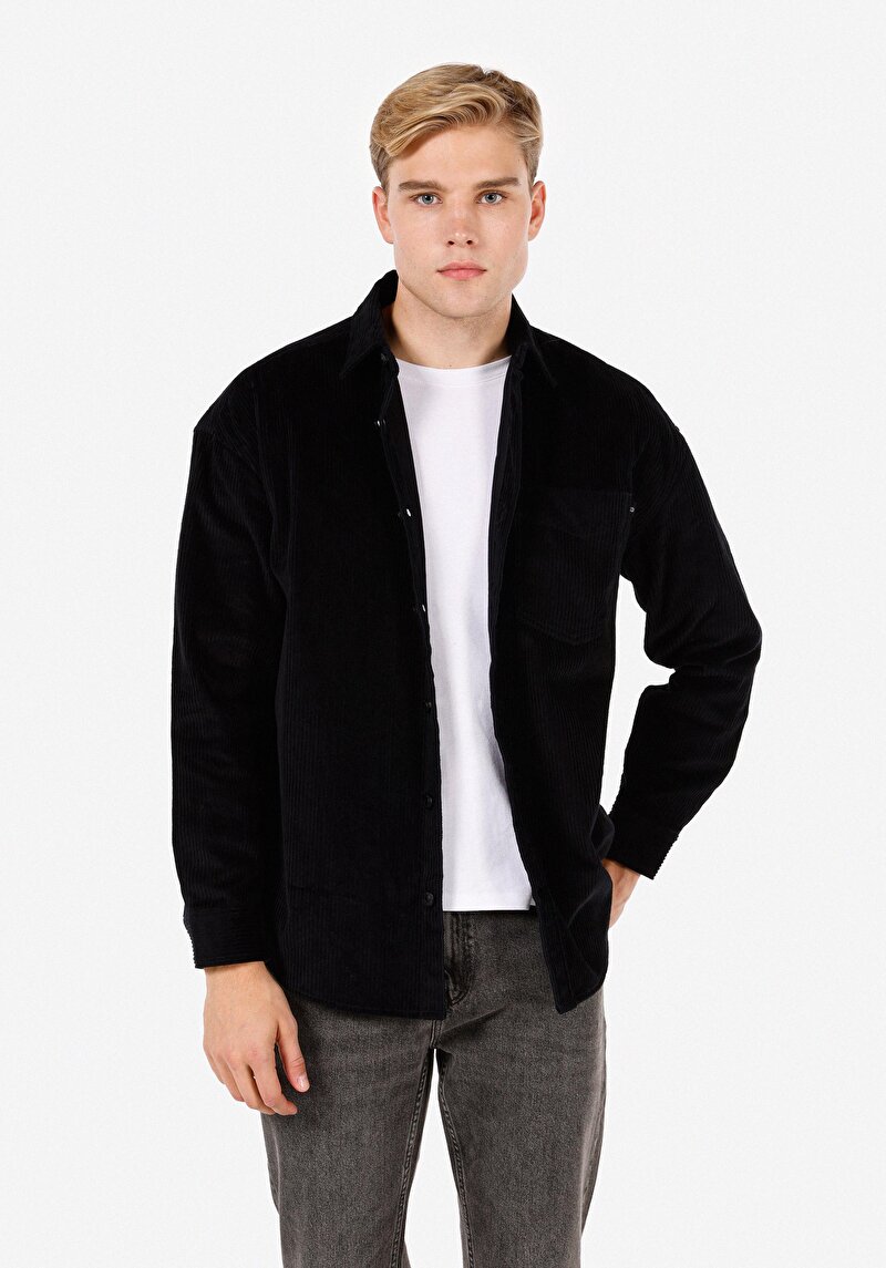 Зображення Сорочка З Довгим Рукавом Чоловіча Чорна  Cl1071444