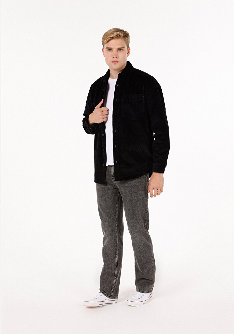 Показати інформацію про Сорочка З Довгим Рукавом Чоловіча Чорна  Cl1071444