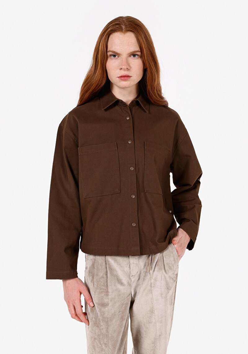 Зображення Сорочка З Довгим Рукавом Жіноча Коричнева Cl1071165