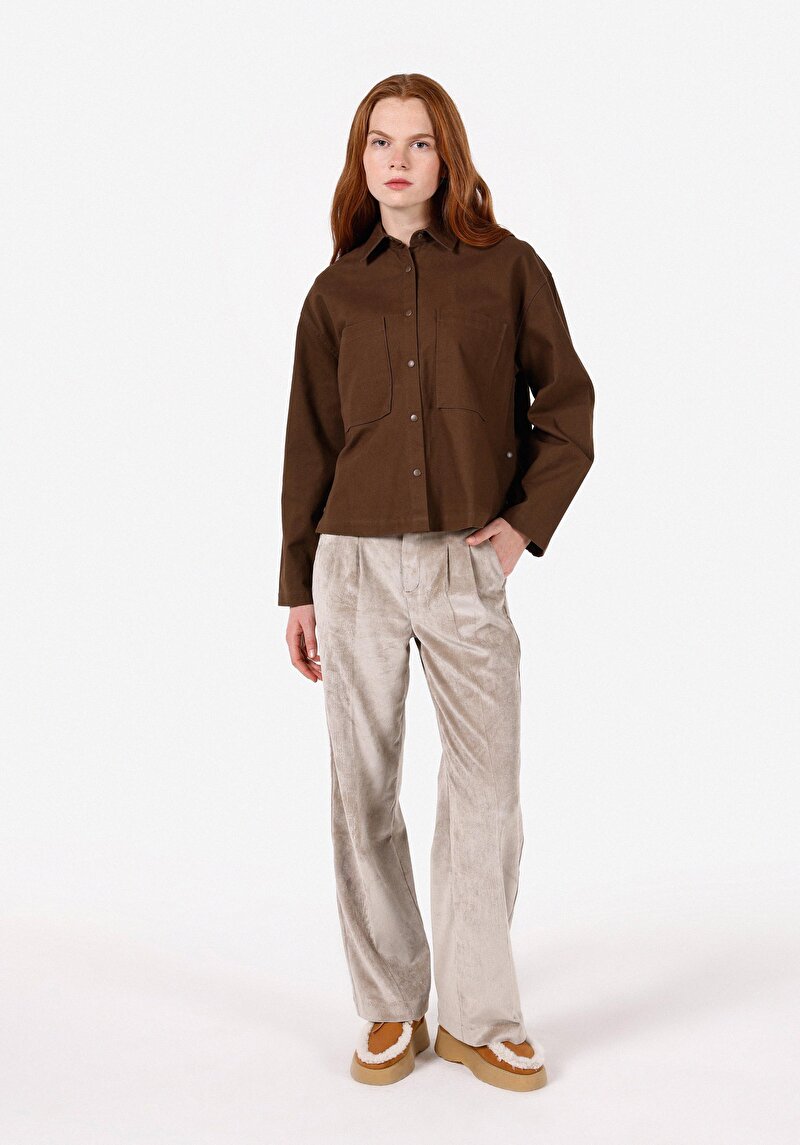 Зображення Сорочка З Довгим Рукавом Жіноча Коричнева Cl1071165
