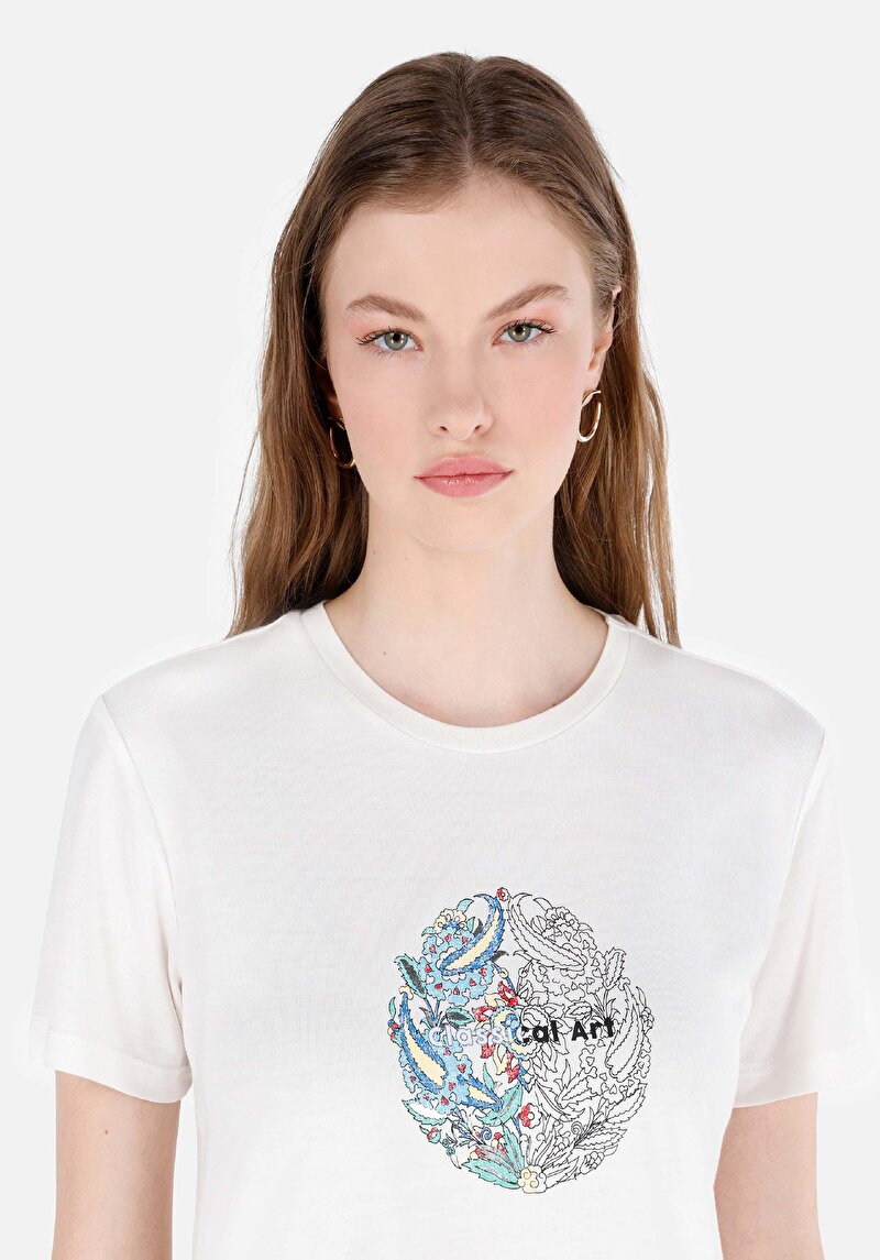 Показати інформацію про Футболка З Коротким Рукавом Жіноча Біла  Cl1066582