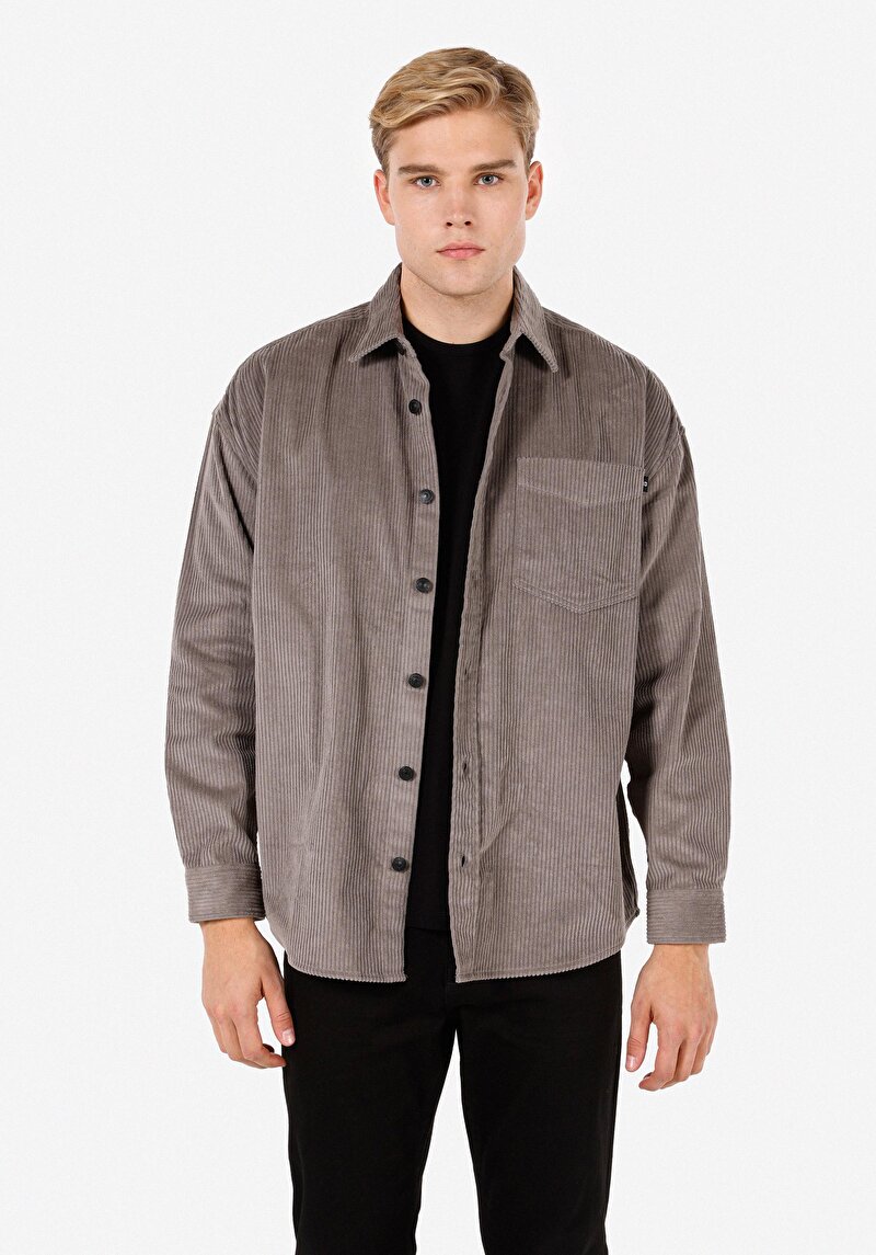 Зображення Сорочка З Довгим Рукавом Чоловіча Сіра  Cl1071444