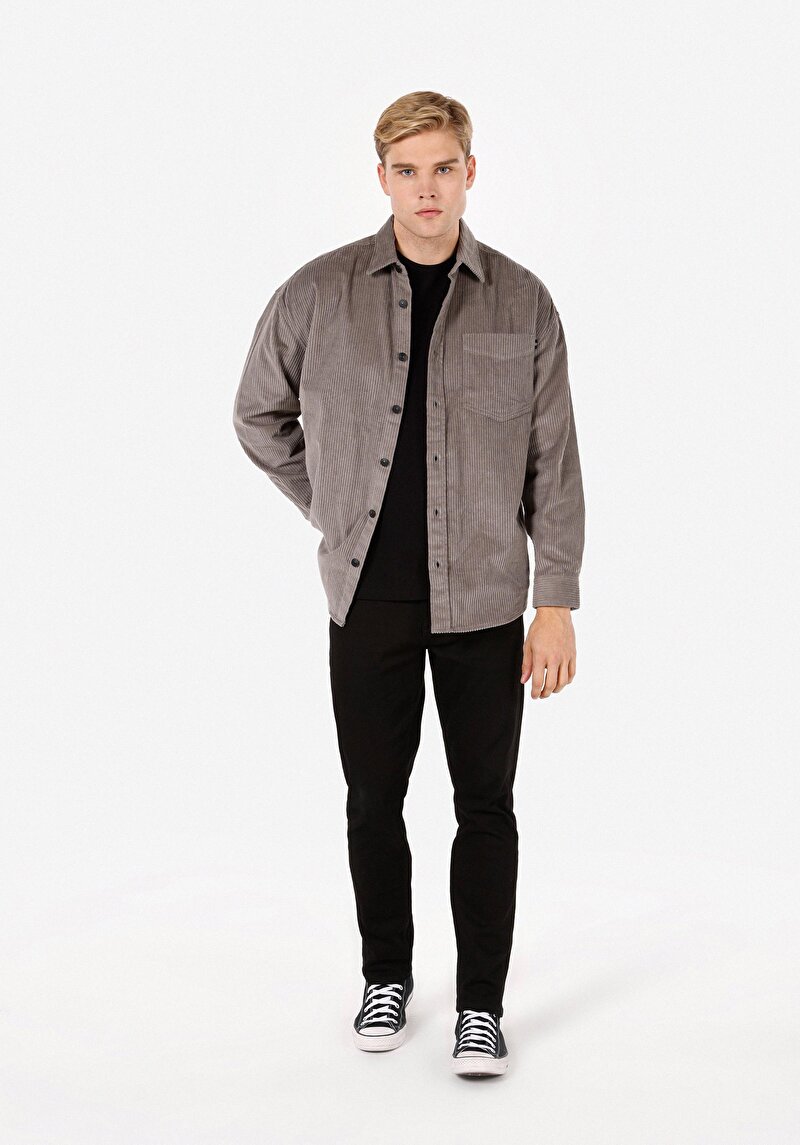 Показати інформацію про Сорочка З Довгим Рукавом Чоловіча Сіра  Cl1071444