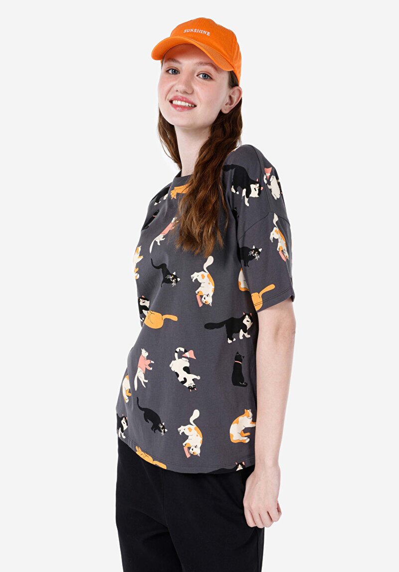 Зображення Футболка З Коротким Рукавом Жіноча Сіра  Cl1067933