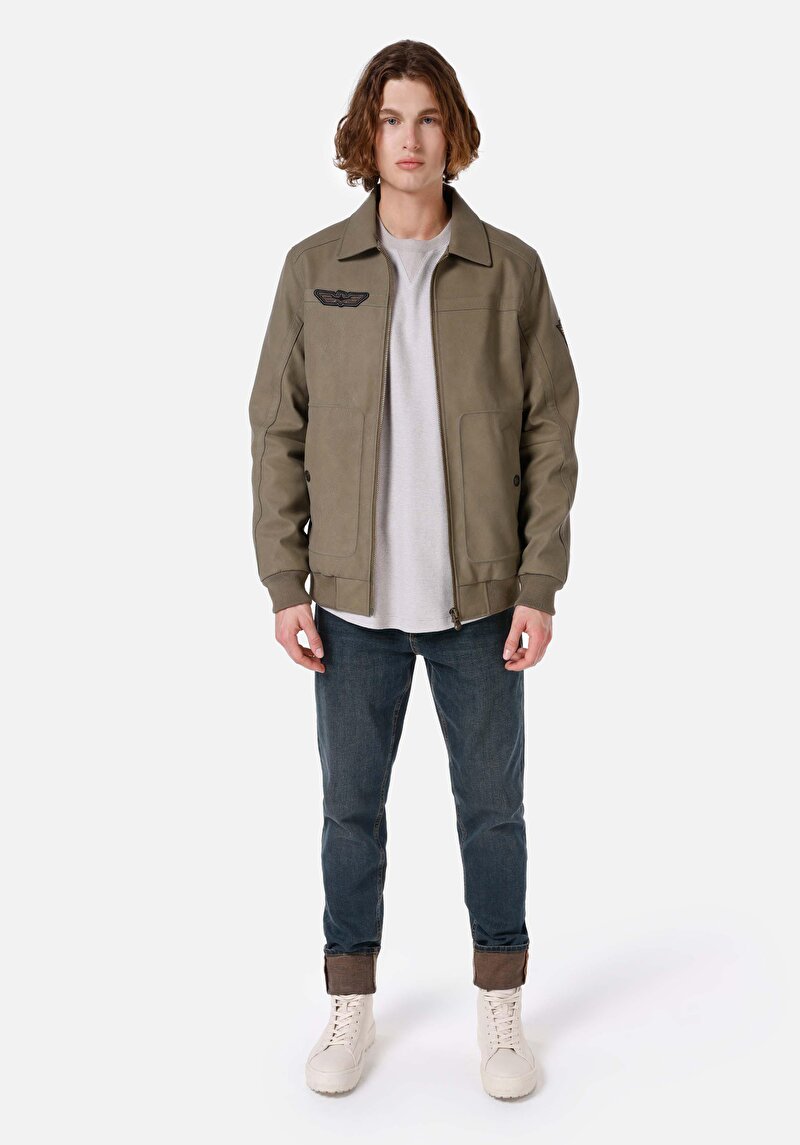 Зображення Куртка З Еко-шкіри Чоловіча Зелена Cl1066707