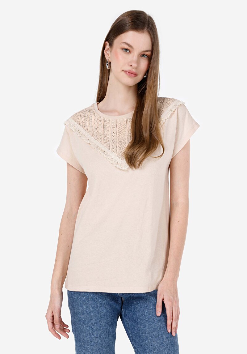 Зображення Футболка З Коротким Рукавом Жіноча Бежева  Cl1067953