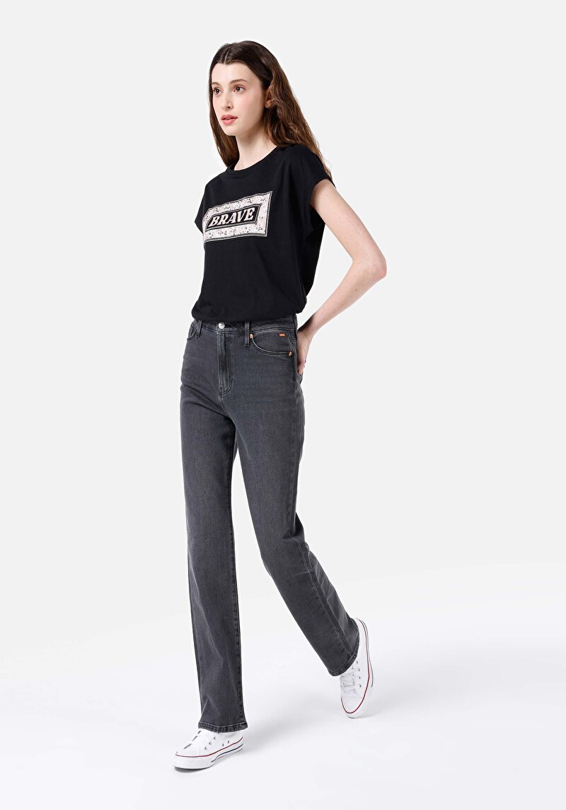 Показати інформацію про 792 Mila Джинси Жіночі Чорні Класичного Крою Cl1068686