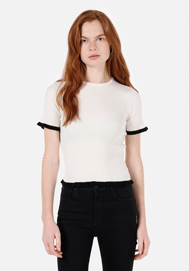 Зображення Светр Із Коротким Рукавом Жіночий Бежевий  Cl1072523