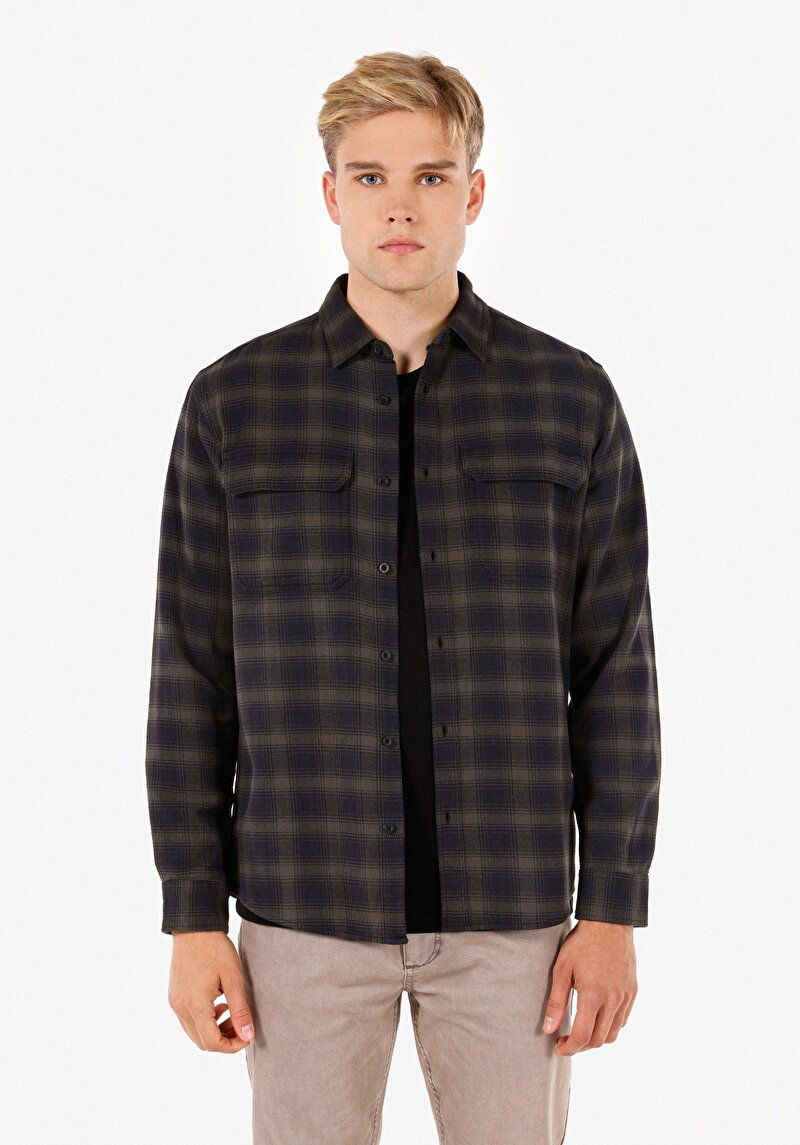 Зображення Сорочка З Довгим Рукавом Чоловіча Зелена  Cl1071461