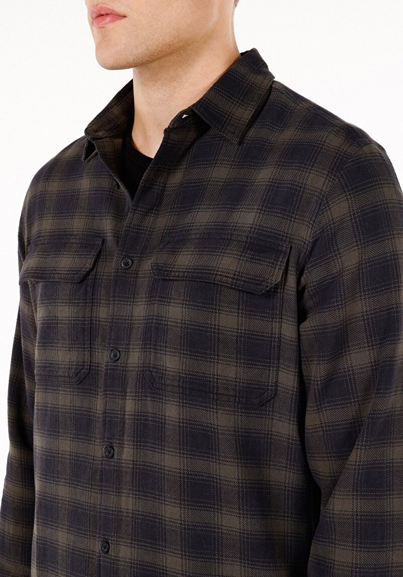 Показати інформацію про Сорочка З Довгим Рукавом Чоловіча Зелена  Cl1071461