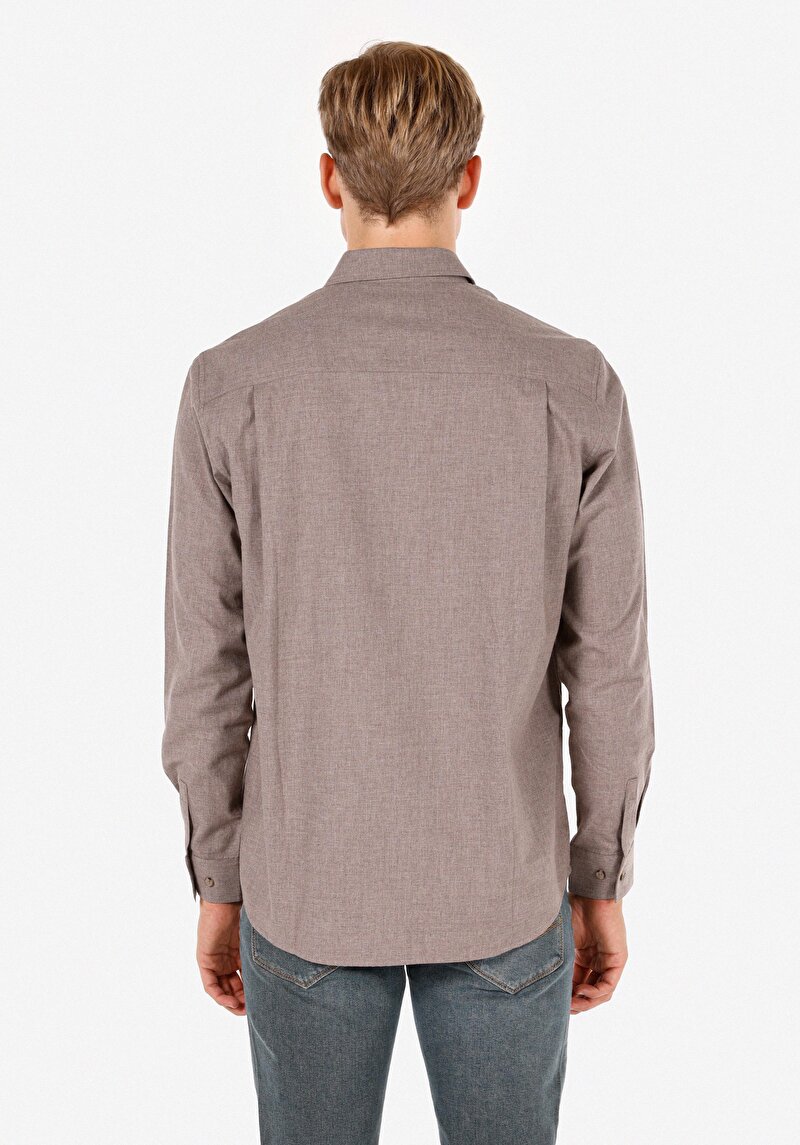 Показати інформацію про Сорочка З Довгим Рукавом Чоловіча Коричнева  Cl1071464