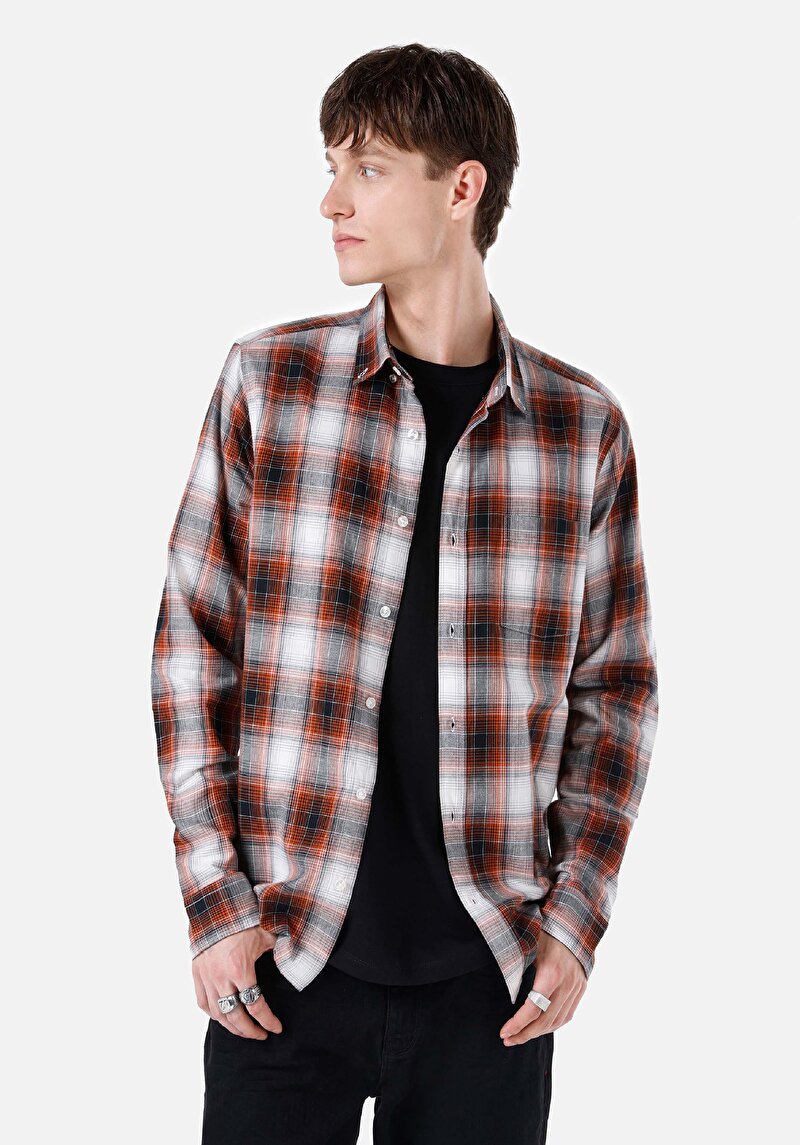 Зображення Сорочка З Довгим Рукавом Чоловіча Помаранчева  Cl1066767